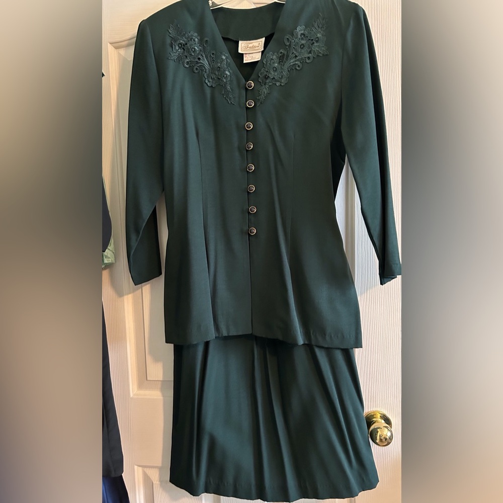 Forest Green two piece suit dress